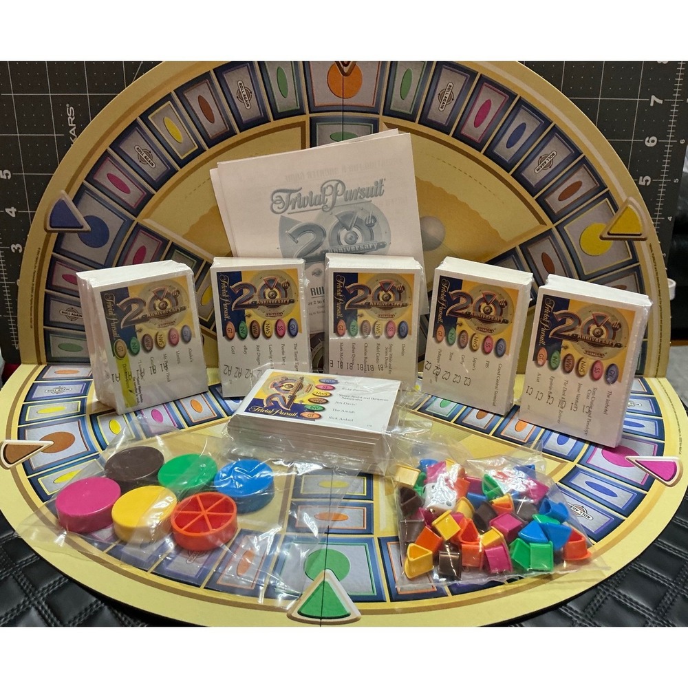 Trivial Pursuit 20th Anniversary Board Game 2002 One Card Deck Opened